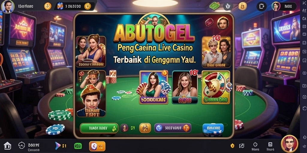 Tampilan gameplay Live Casino yang mendebarkan di ABUTOGEL.