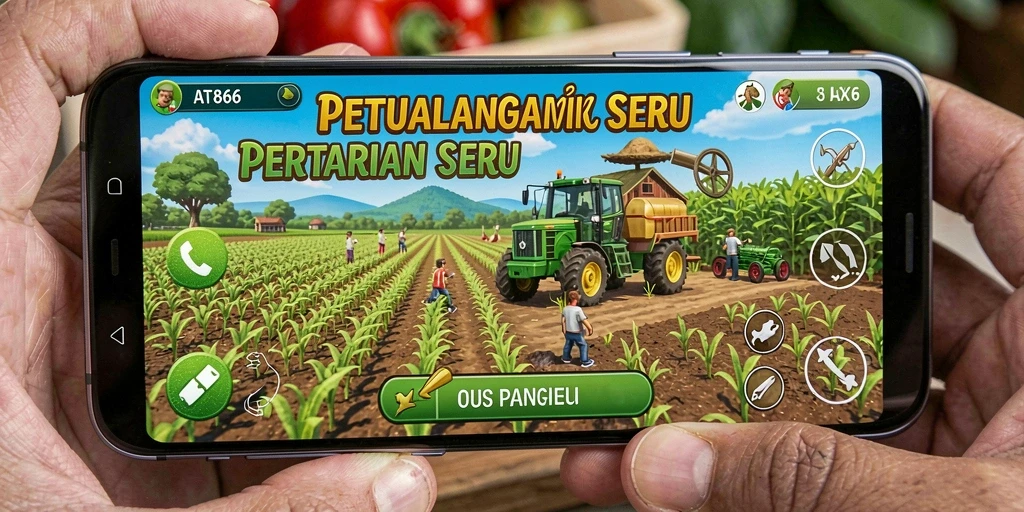 Tampilan gameplay AT866 dengan aktivitas pertanian yang menarik.