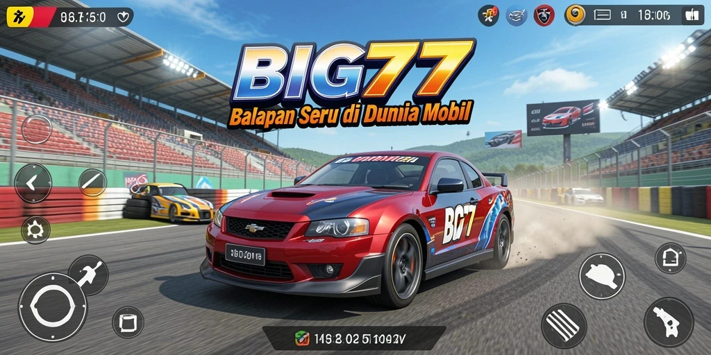 Screenshot utama BIG77 menampilkan aksi balapan yang mendebarkan.