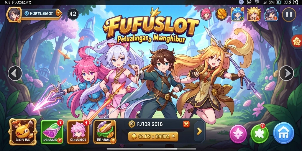Screenshot gameplay menampilkan aksi seru di dunia Anime FUFUSLOT.