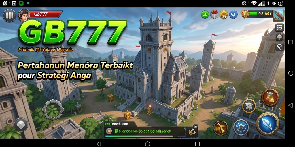 Tangkapan layar utama GB777 menampilkan aksi menara yang strategis dalam pertarungan Tower Defense.