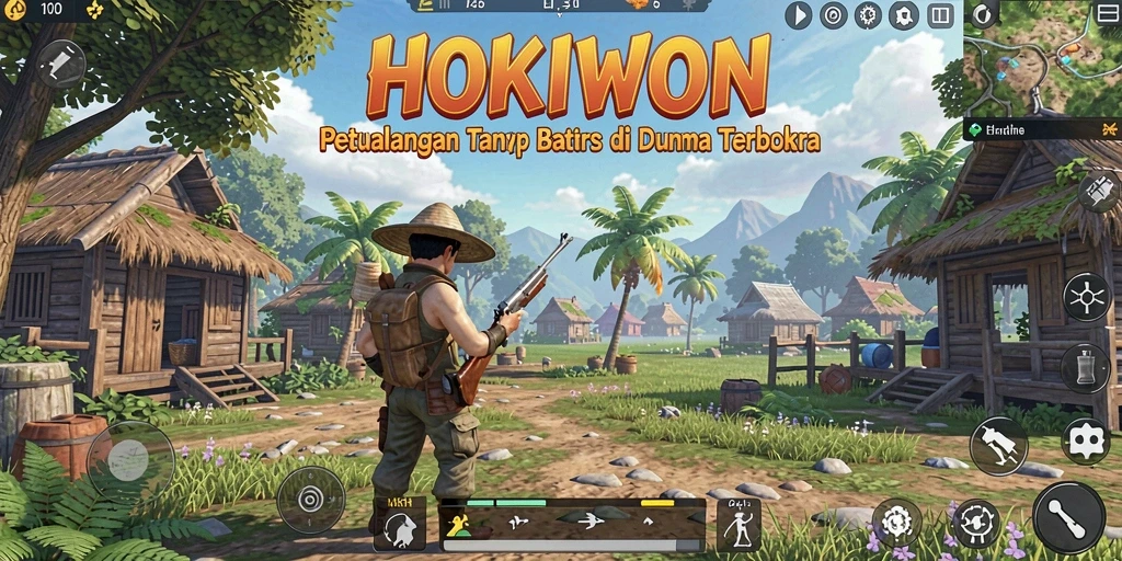 Gameplay HOKIWON menampilkan dunia terbuka yang luas dan menarik.
