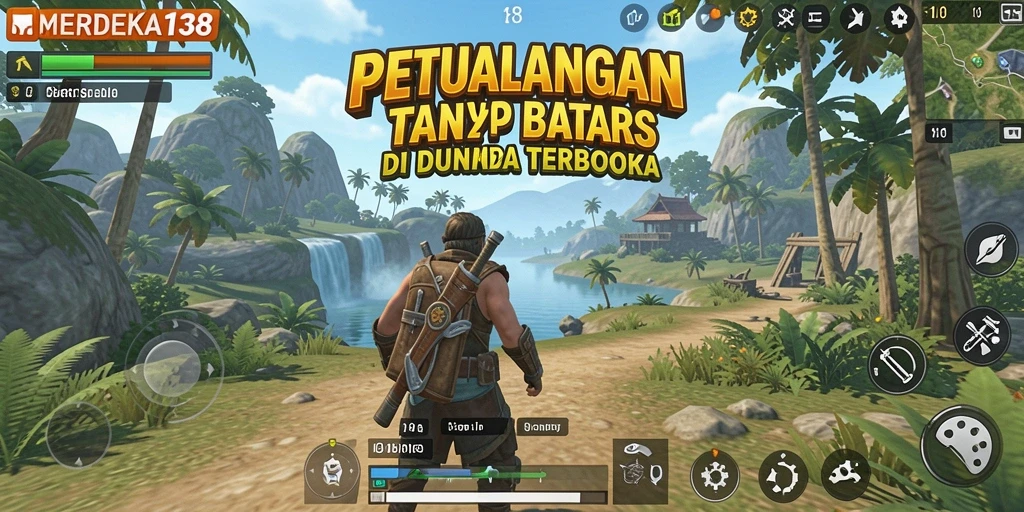 Tampilan gameplay epik dari MERDEKA138 di dunia terbuka.