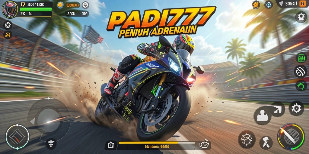 Tampilan menakjubkan dari gameplay balapan motor yang intens.
