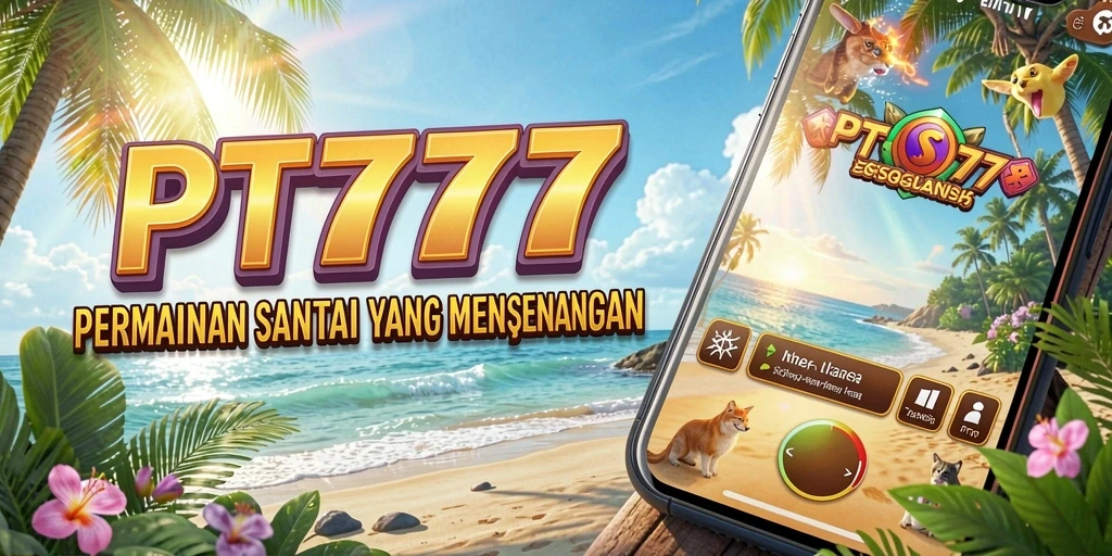Tampilan gameplay PT777 dengan warna cerah dan karakter lucu.