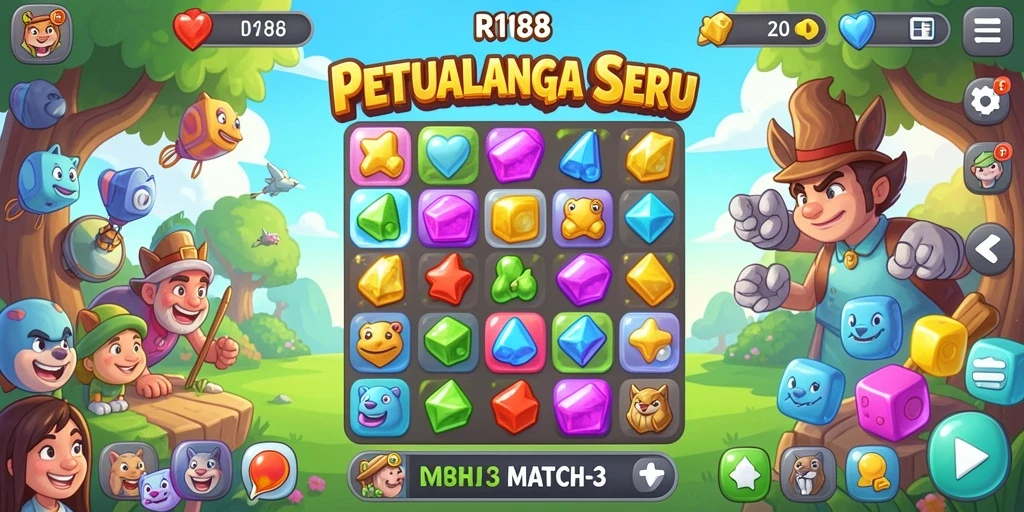 Tampilan gameplay RI188 yang menakjubkan dalam kategori Match-3.