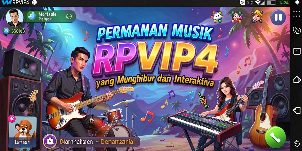 Tampilan gameplay menarik dari RPVIP4 yang mengajak pemain berinteraksi dengan musik.