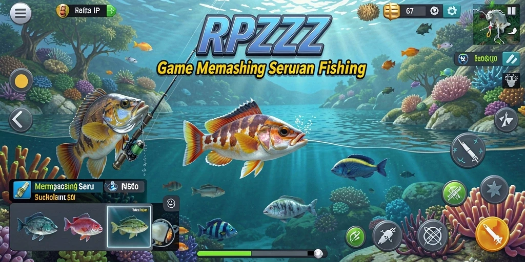 Menampilkan gameplay RPZZZ dengan suasana memancing yang menakjubkan.