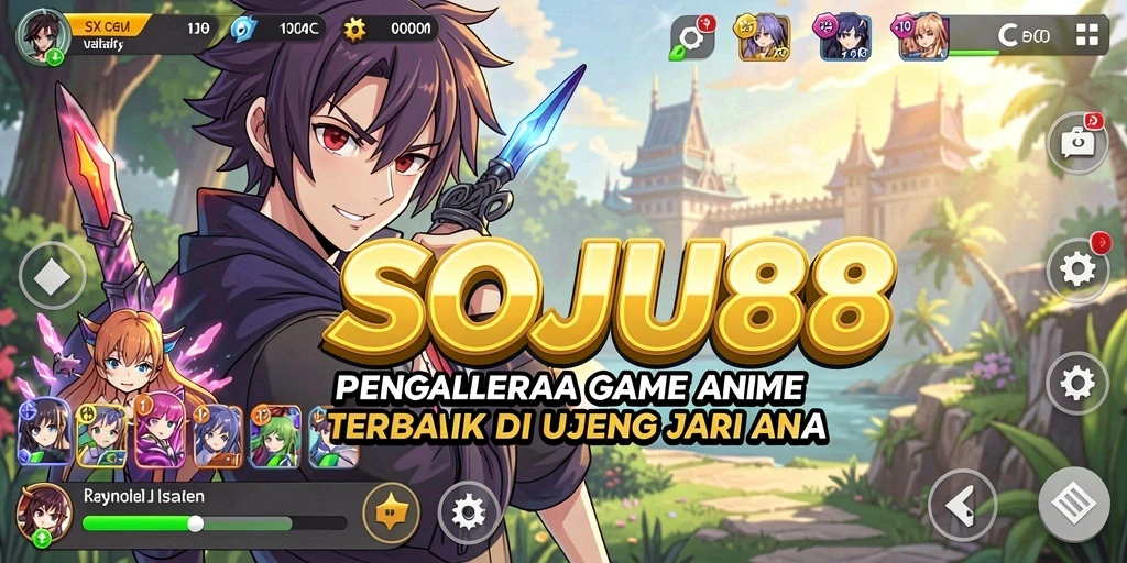 Tangkapan layar gameplay SOJU88 yang menyajikan aksi seru dan karakter anime.