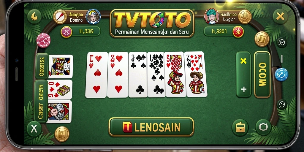 Screenshot gameplay menampilkan suasana seru permainan Domino di TVTOTO.