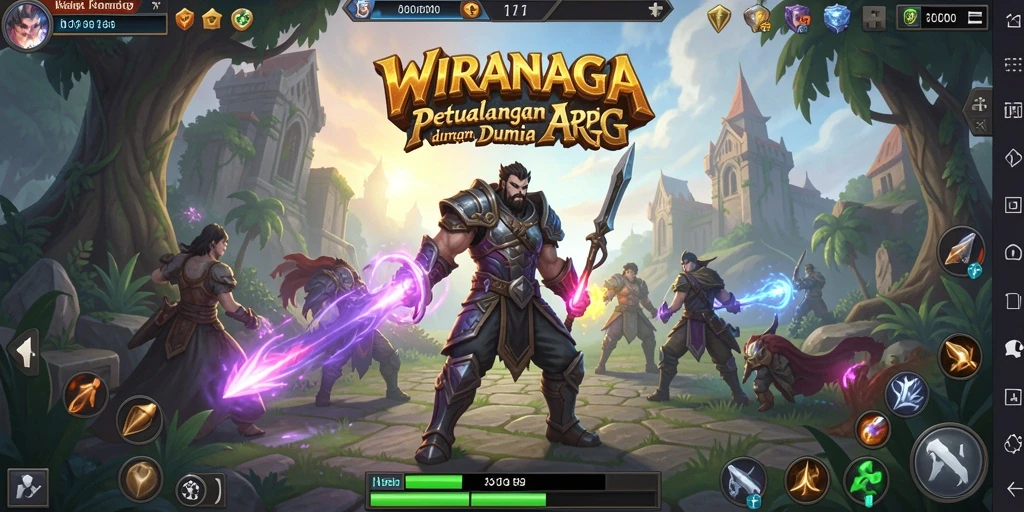 Tangkapan layar dari gameplay menampilkan pertempuran seru di dunia WIRANAGA.