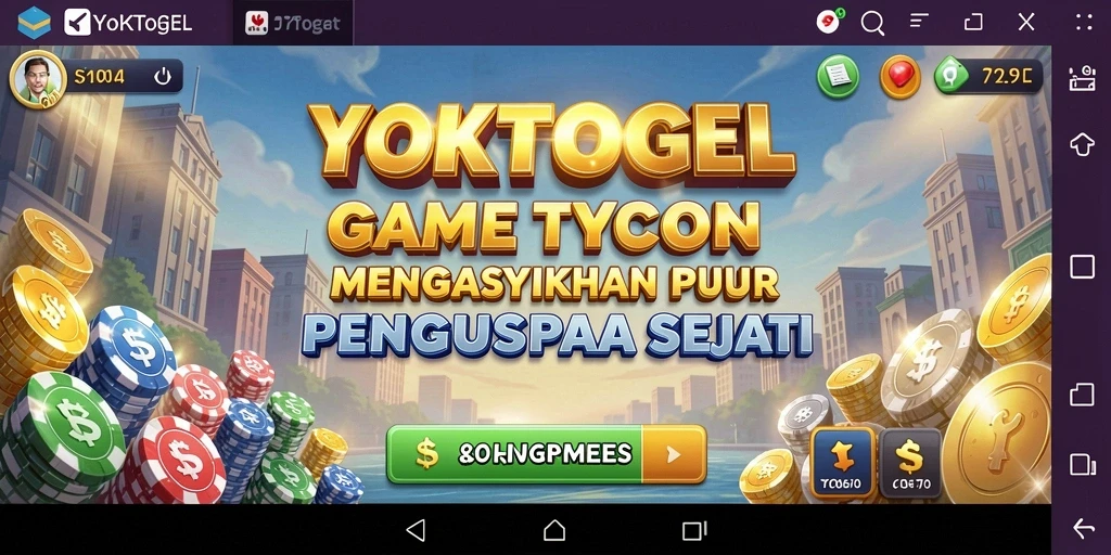 Screenshot YOKTOGEL menampilkan aksi gameplay Tycoon yang penuh warna.